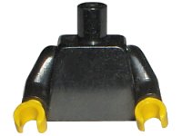 LEGO onderdeel Torso Plain / Black Arms / Yellow Hands 973c018