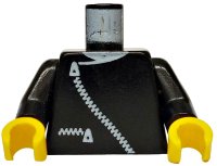 LEGO onderdeel Torso Jacket with White Zippers and Neck Pattern / Black Arms / Yellow Hands 973p0ac02