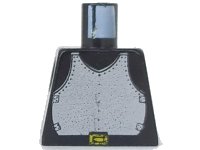 LEGO part Torso Castle Silver Breastplate Armor, Black Belt with Yellow Buckle Pattern 973p40