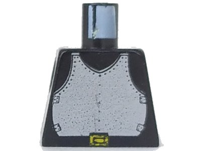 LEGO part Torso Castle Silver Breastplate Armor, Black Belt with Yellow Buckle Pattern (973p40)