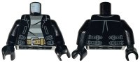 LEGO part Torso Leather Jacket with Gray Striped Undershirt and Silver Buckle with Dark Tan Belt Pattern / Black Arms / Black Hands 973pb1550c01