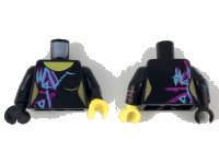 LEGO onderdeel Torso Female Purple and Medium Azure Markings Pattern / Black Arm Left with Wyldstyle Cuff / Black Arm Right with Purple and Blue Markings / Yellow Hand Left / Black Hand Right 973pb3373c01