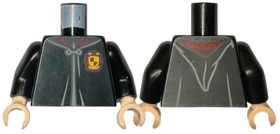 LEGO onderdeel Torso Hogwarts Robe Clasped with Gryffindor Crest Pattern / Black Arms / Light Nougat Hands (973pb4030c01)