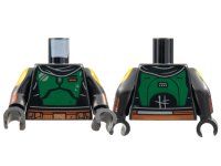 LEGO part Torso SW Armor, Black Scarf, Green Breastplate, Dark Orange Belt Pattern / Black Arms with Mandalorian Armor Pattern / Black Hands 973pb4396c01