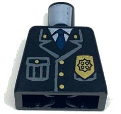 LEGO part Torso Police Jacket with Pocket, Gold Badge and Blue Tie Pattern (973px431)