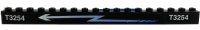 LEGO onderdeel Stickered Assembly 18 x 1 with White 'T3254' and Zigzag Arrow Pattern Model Left Side (Stickers) - Sets 4560 / 4561 - 1 Brick 1 x 10, 1 Brick 1 x 8 BA123pb01L