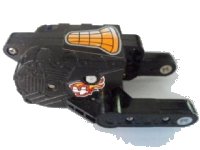 LEGO onderdeel Pullback Motor 10 x 5 x 4 Motorcycle (Motor 8) with Number 4 on Flames on Both Sides and Orange Seat Pattern (Stickers) - Set 8355 motor8pb02