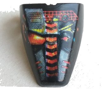 LEGO part Technic Throwbot Visor with Torch / Fire Pattern (x209pb09)
