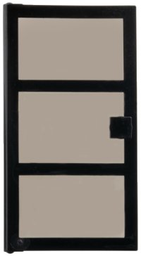 LEGO onderdeel Door 1 x 4 x 6 with 3 Panes and Square Handle with Fixed Trans-Brown Glass x39c02