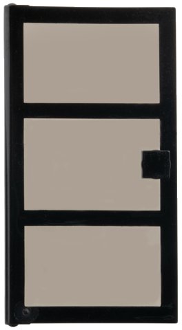 LEGO onderdeel Door 1 x 4 x 6 with 3 Panes and Square Handle with Fixed Trans-Brown Glass (x39c02)