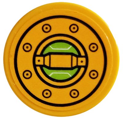 LEGO onderdeel Tile, Round 2 x 2 with Bottom Stud Holder with Filler Cap Pattern (Sticker) - Set 76059 (14769pb191)