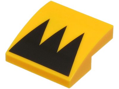 LEGO part Slope, Curved 2 x 2 x 2/3 with Black Triangles / Zigzag Pattern (15068pb458)