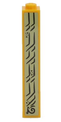 LEGO part Ladrillo 1 x 1 x 5 - Espiga Sólida con Patrón de Ornamento Espejo de Erised HP Lado Modelo Izquierdo (Adhesivo) - Set 75954 2453bpb02l