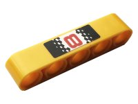 LEGO part Technic, Liftarm Thick 1 x 5 with Number 8 on White and Black Background Pattern (Sticker) - Set 42101 32316pb044