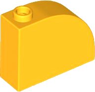 LEGO part Pendiente, Curva 3 x 1 x 2 con Tachuela Hueca 33243