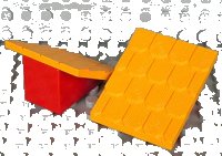 LEGO onderdeel Duplo Roof Sloped 30 4 x 4 with Shingles Profile and Red Base 4860c03