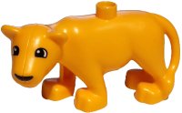 LEGO part Duplo Cat, Large, Adult Female (Lioness) with Black Nose and Eyes Semicircular Pattern 53920c01pb03