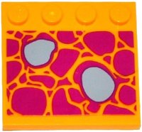 LEGO part Tile, Modified 4 x 4 with Studs on Edge with Magenta and Dark Bluish Gray Stone Path Pattern (Sticker) - Set 41078 6179pb097