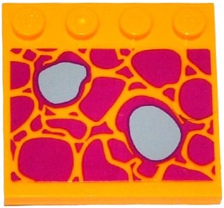 LEGO part Tile, Modified 4 x 4 with Studs on Edge with Magenta and Dark Bluish Gray Stone Path Pattern (Sticker) - Set 41078 (6179pb097)