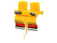 LEGO part Hips and White Legs with Light Bluish Gray Coattails, Red Knee Wrappings Pattern 970c01pb55