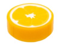 LEGO part Tile, Round 1 x 1 with Orange Fruit Slice Pattern 98138pb262