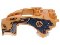 LEGO part Flywheel Fairing Lion Shape with Gray Mane and Dark Blue Feathers Pattern 11110pb05