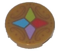 LEGO part Carreau, Rond 2 x 2 avec Porte-Tenon Inférieur avec Motif 4 Cristaux 14769pb201