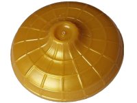 Minifigure, Headgear Hat, Conical Asian with Raised Center in pearl gold, LEGO part number 26007