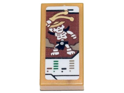 LEGO part Tile 1 x 2 with Ninjago Trading Card Game Wyplash Pattern (Sticker) - Set 71741 (3069pb0880)