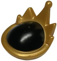 LEGO part Minifigure, Headgear Tiara / Crown with 5 Points with Black Dome Top Pattern 3305pb01
