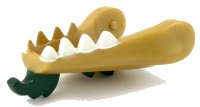 LEGO part Dragon Head (Ninjago) Jaw Lower with White Teeth and Dark Green Beard and Spines Pattern 40934pb01