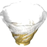 LEGO onderdeel Tornado Spiral with Molded Glitter Trans-Clear Top Pattern (50663pb09)