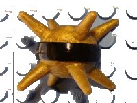 LEGO part Bionicle Thornax Fruit Spiked Ball with Molded Hard Plastic Black Band Pattern - Flexible Rubber 85582pb01