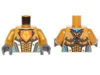 LEGO onderdeel Torso Nexo Knights Armor with Orange Emblem with King Pattern / Pearl Gold Arms / Dark Bluish Gray Hands 973pb2242c01