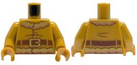 LEGO onderdeel Torso Santa Jacket with Gold and Copper Fur Collar and Waistband, Reddish Brown Creases and Belt with Buckle Pattern (BAM) / Pearl Gold Arms / Pearl Gold Hands 973pb6386c01