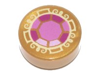 LEGO part Tile, Round 1 x 1 with Bright Pink, Dark Pink and Magenta Faceted Jewel Pattern 98138pb026