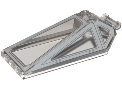 LEGO part Windscreen 8 x 4 x 2 with 2 Studs and Bar Handle with Light Bluish Gray Cockpit Window Frames with Lines Pattern (21849pb05)
