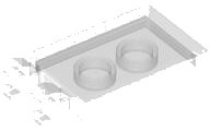 LEGO part Baldosa, Modificada 2 x 3 con 2 Clips O Abiertos 30350b