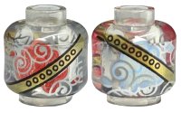 LEGO onderdeel Minifigure, Head without Face with Gold Bands, Silver Swirls, Red and White Smoke on Opposite Sides Pattern (HP Remembrall) - Vented Stud 3626pb3351