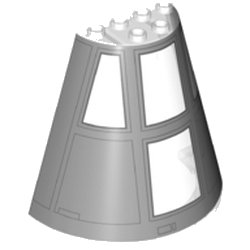 LEGO part Cone Half 8 x 4 x 6 with SW Resistance Bomber Cockpit Pattern (47543pb07)