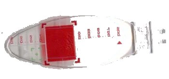 LEGO onderdeel Windscreen 9 x 3 x 1 2/3 Bubble Canopy with Red Square and Verniers Pattern (47844pb02)