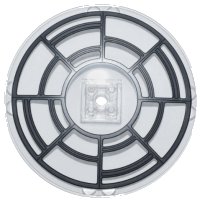 LEGO part Dish 10 x 10 Inverted (Radar) - Solid Studs with Silver SW Throne Room Window Frame Pattern 50990bpb09