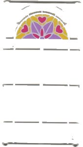 LEGO onderdeel Glass for Window 1 x 4 x 6 with White Lattice, Magenta Hearts and Medium Lavender and Magenta Stylized Flower Pattern (57895pb039)