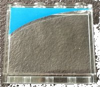 LEGO part Panel 1 x 4 x 3 with Side Supports - Hollow Studs with Dark Azure Curve Pattern Model Right Side (Sticker) - Set 10252 60581pb122R