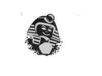 LEGO part Panel 1 x 4 x 3 with Side Supports - Hollow Studs with Black Undead Pharaoh Pattern 60581pb138