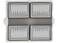 LEGO part Glass for Window 1 x 2 x 2 Flat Front with Silver and Dark Silver Headlights with Black Outlines Pattern 60601pb052