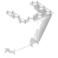 LEGO part Windscreen 3 x 4 x 4 Inverted, Rounded Top Corners, Cutout Bottom Corners 72475