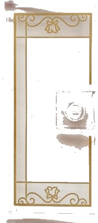 LEGO part Door 1 x 3 x 6 with Stud Handle with Gold Lattice, Flowers and Filigree Pattern 80683pb009