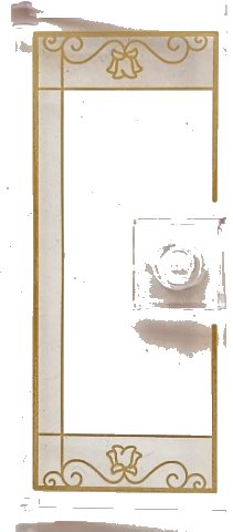 LEGO part Door 1 x 3 x 6 with Stud Handle with Gold Lattice, Flowers and Filigree Pattern (80683pb009)