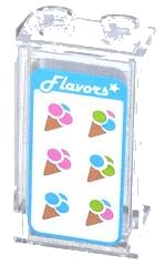 LEGO part Panel 1 x 2 x 3 with Side Supports - Hollow Studs with 'Flavors', White Star and 6 Ice Cream Cones Pattern (Sticker) - Set 70804 87544pb018